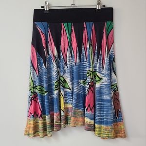 Ric Rac Colorful Flower Print Skirt